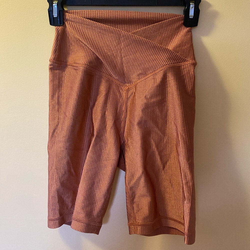 Aerie Orange Athletic Shorts High-Waisted Design